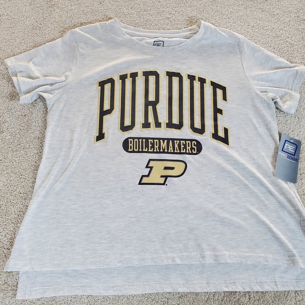 Purdue Boilermakers Women's Pullover TShirt Size Large Heather Gray NWTG
